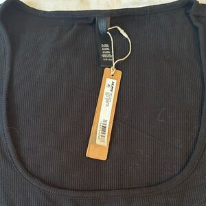 SKIMS Black Ribbed Tank Top